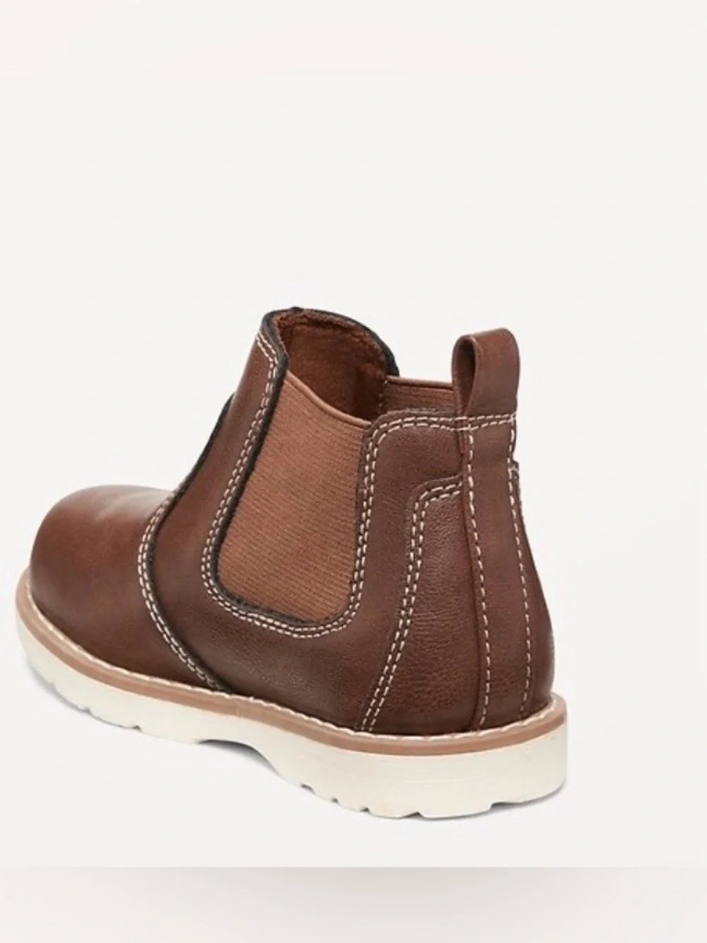 Old Navy Kid’s Brown Faux Leather Chelsea Slip on Boots Size 13